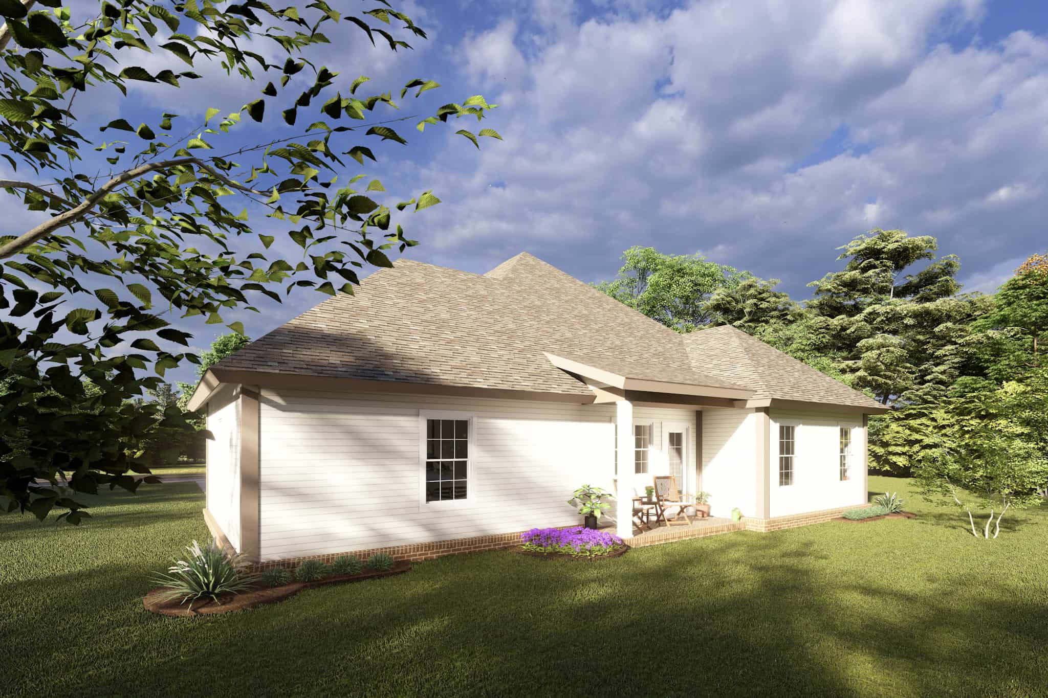 Rear View of this 3-Bedroom,1860 Sq Ft Plan -178-1220