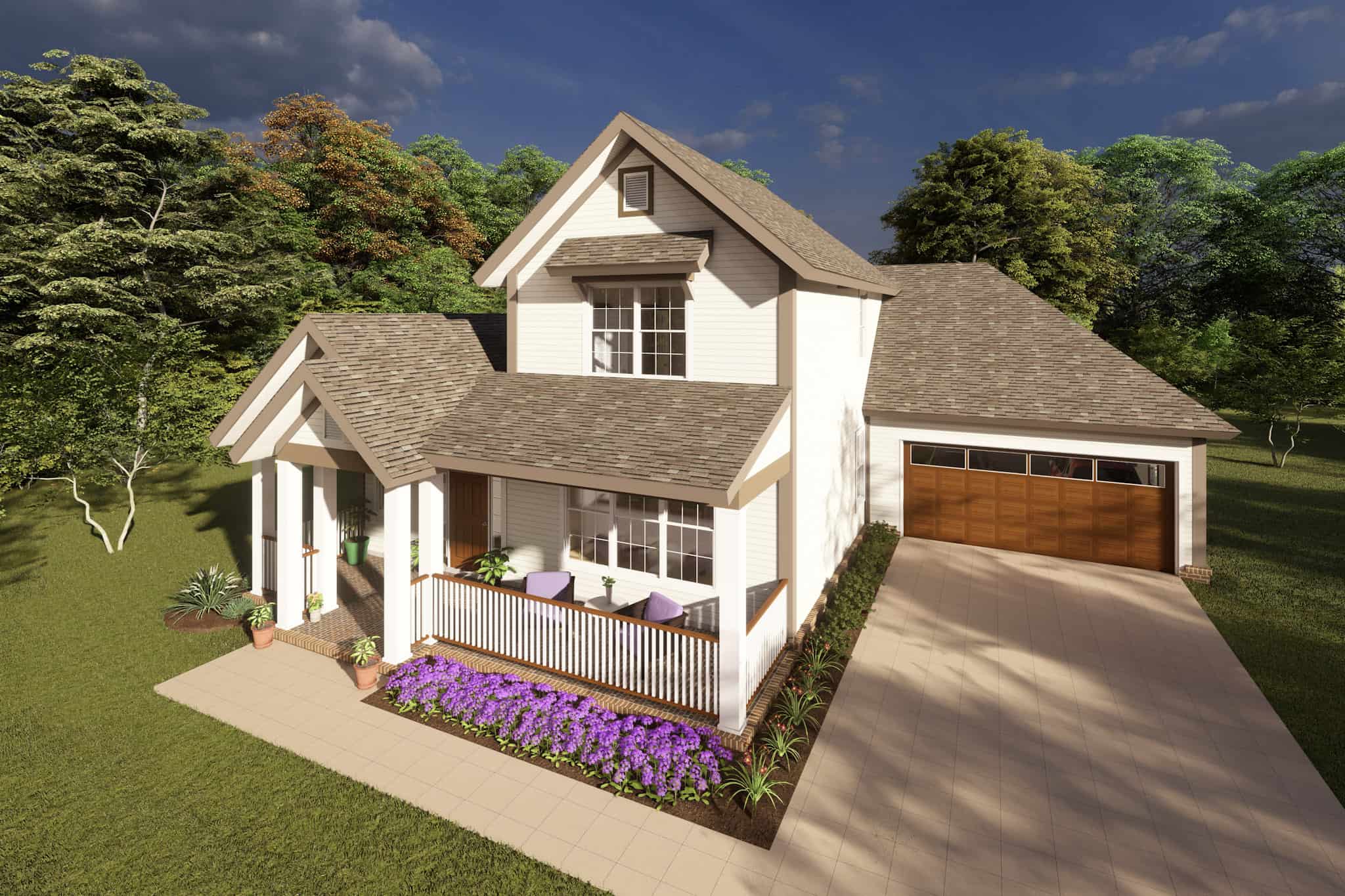 Front elevation of Cottage home (ThePlanCollection: House Plan #178-1220)