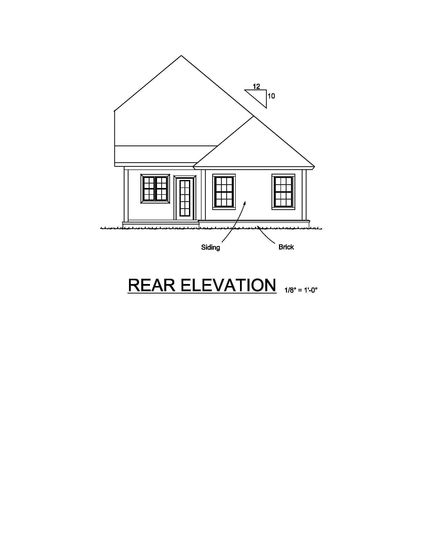 Home Plan Rear Elevation of this 3-Bedroom,1860 Sq Ft Plan -178-1221