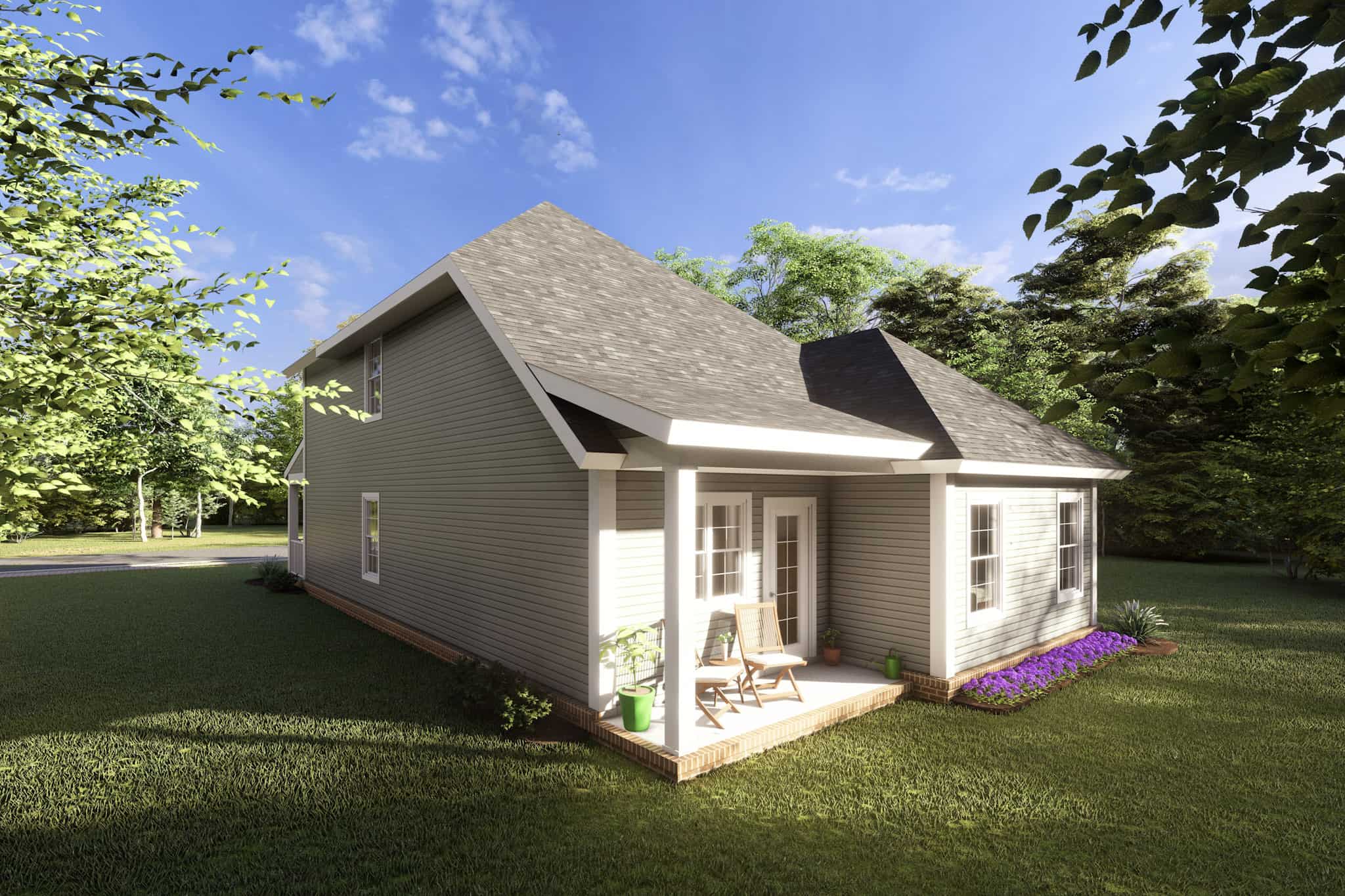 Rear View of this 3-Bedroom,1860 Sq Ft Plan -178-1221