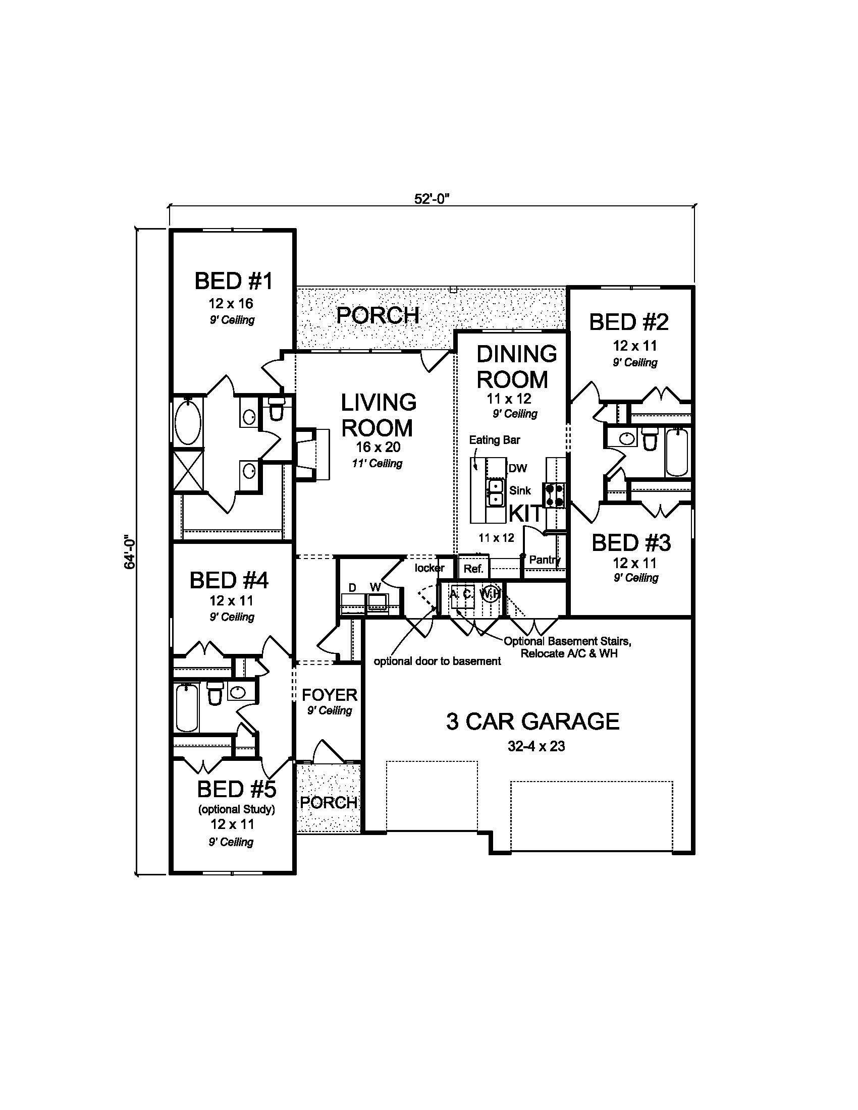 Floor Plan First Story of Texas Style Plan #178-1223