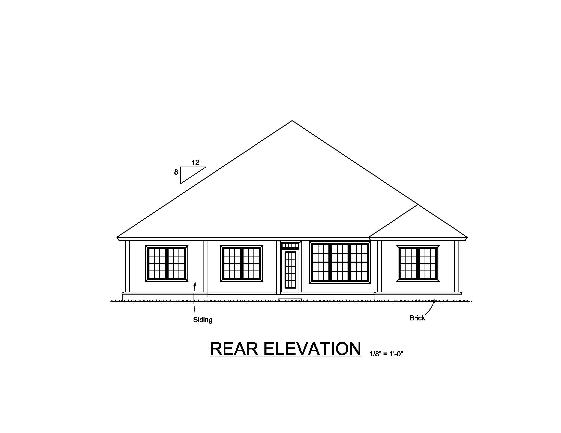 Home Plan Rear Elevation of this 5-Bedroom,1996 Sq Ft Plan -178-1223
