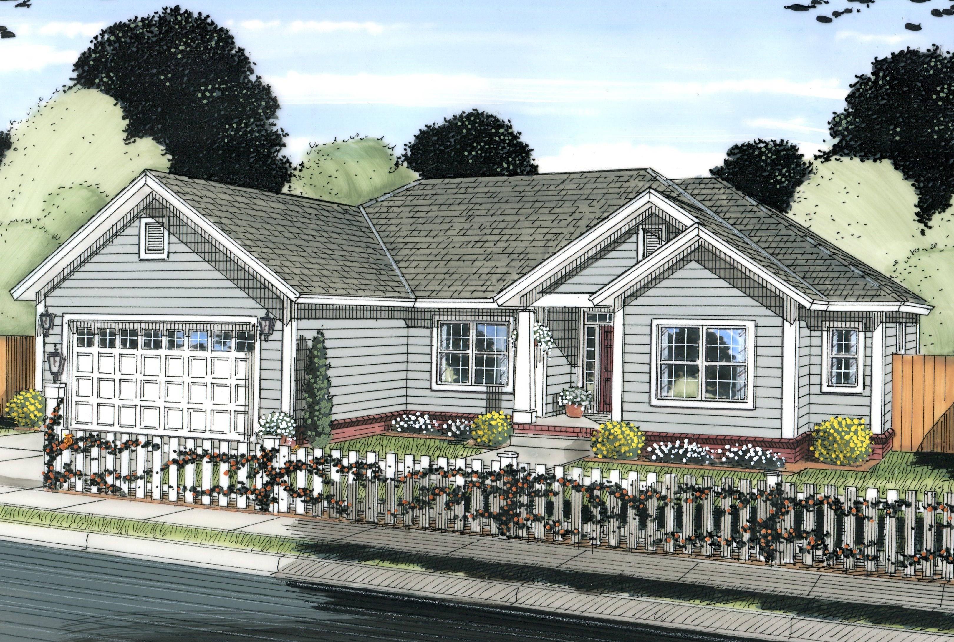 Front elevation of Cottage home (ThePlanCollection: House Plan #178-1224)
