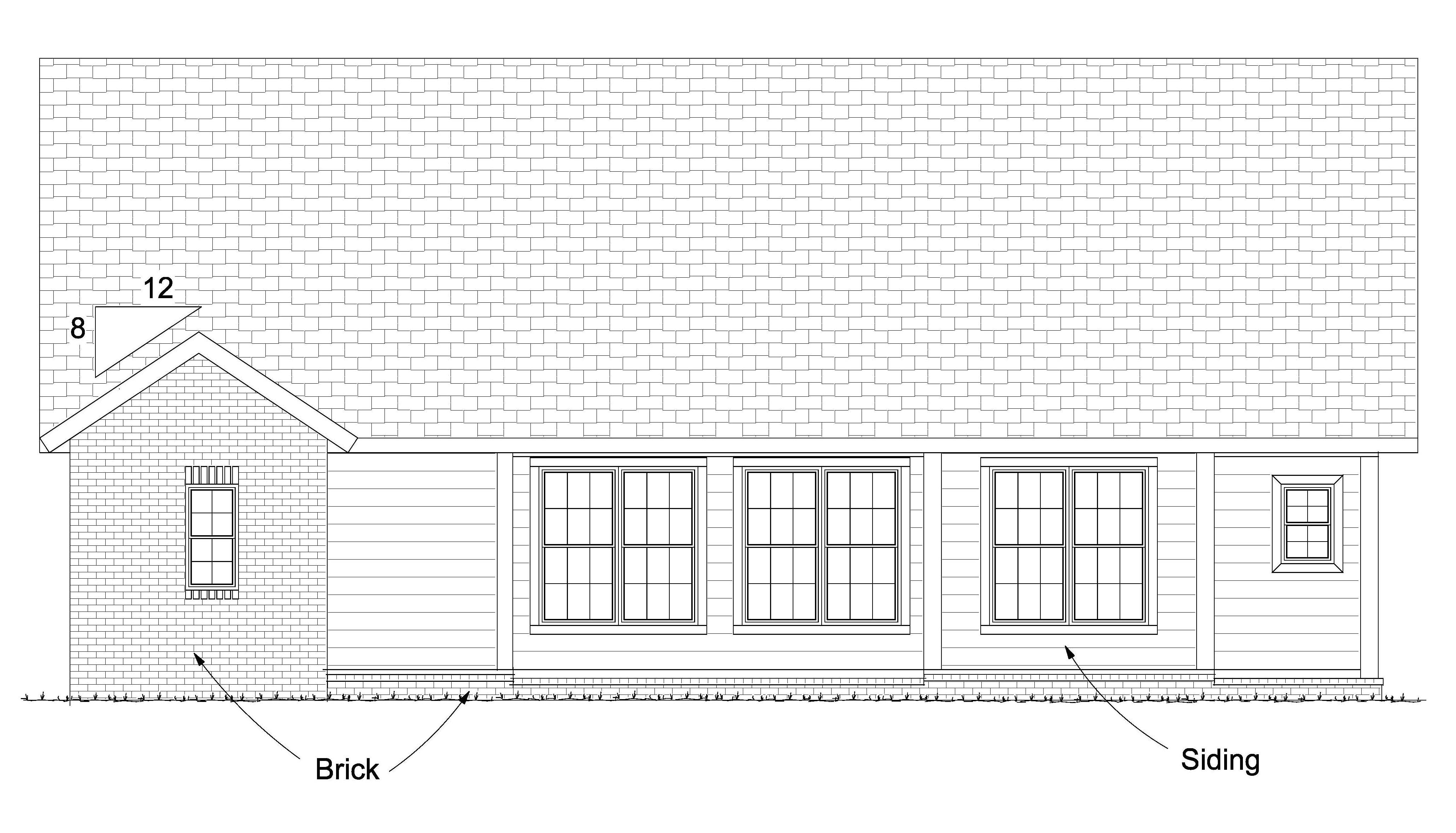 Home Plan Rear Elevation of this 5-Bedroom,2317 Sq Ft Plan -178-1225
