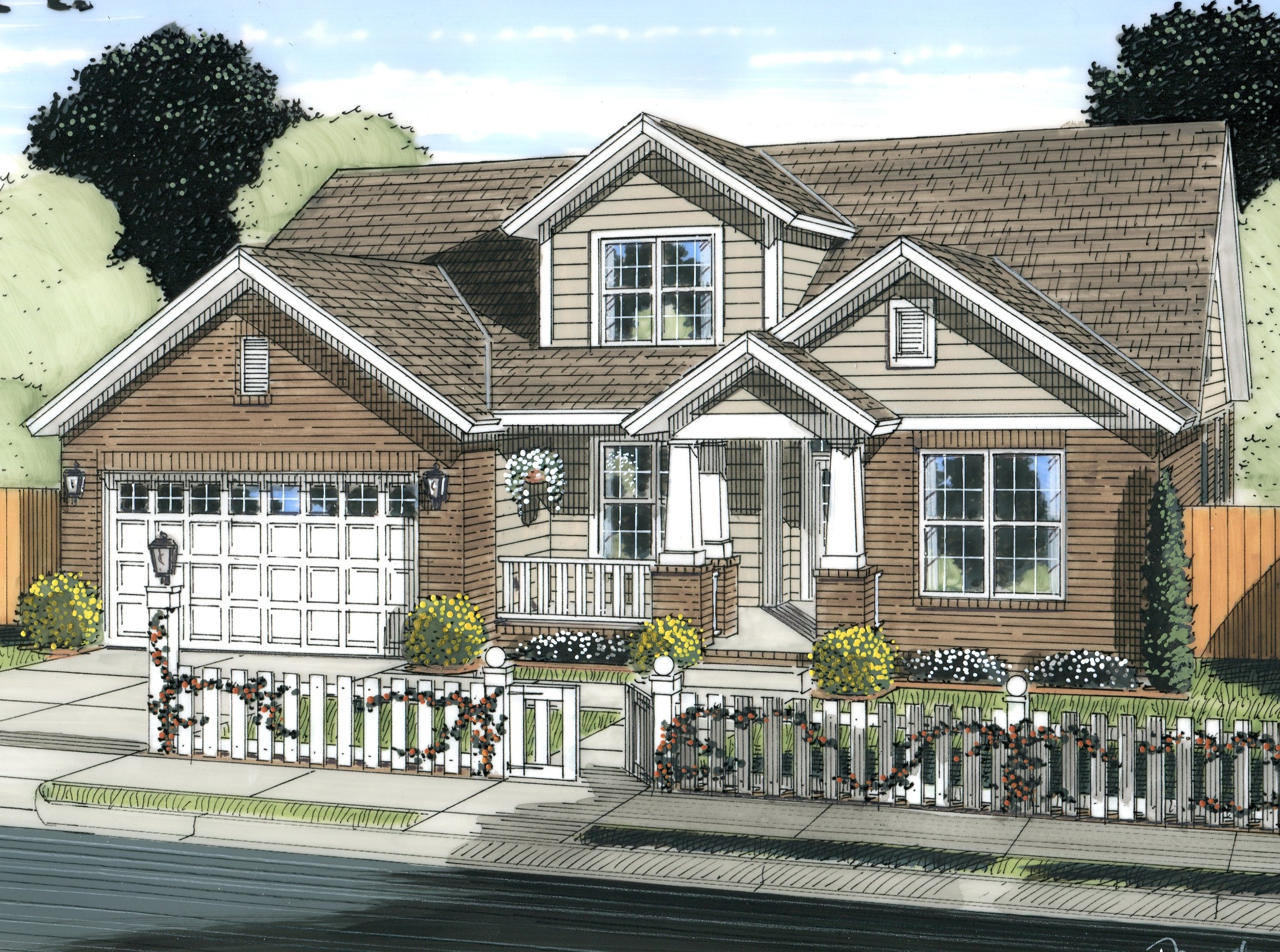 Front elevation of Cottage home (ThePlanCollection: House Plan #178-1225)