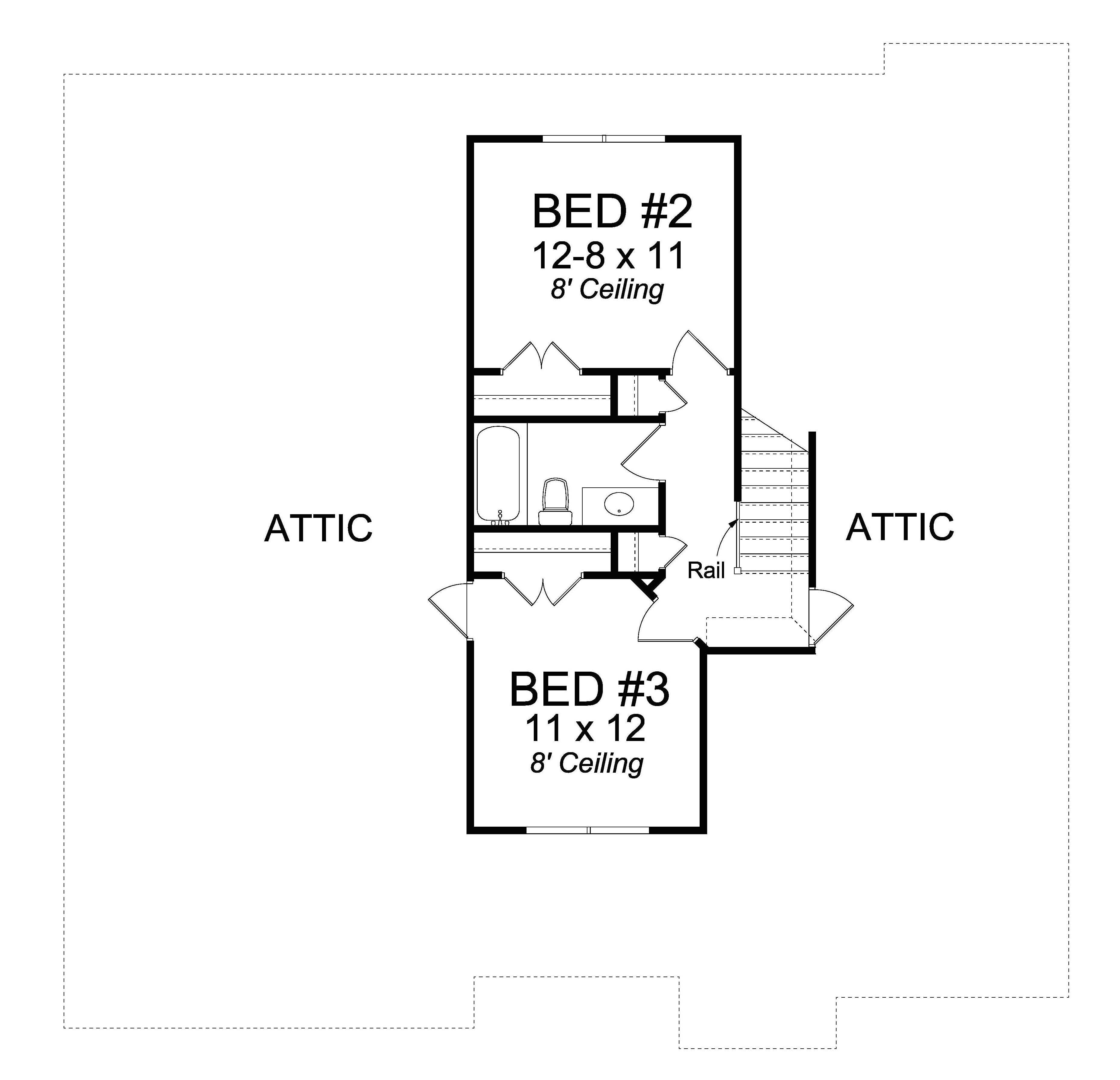 Floor Plan Second Story of Cottage Plan #178-1226