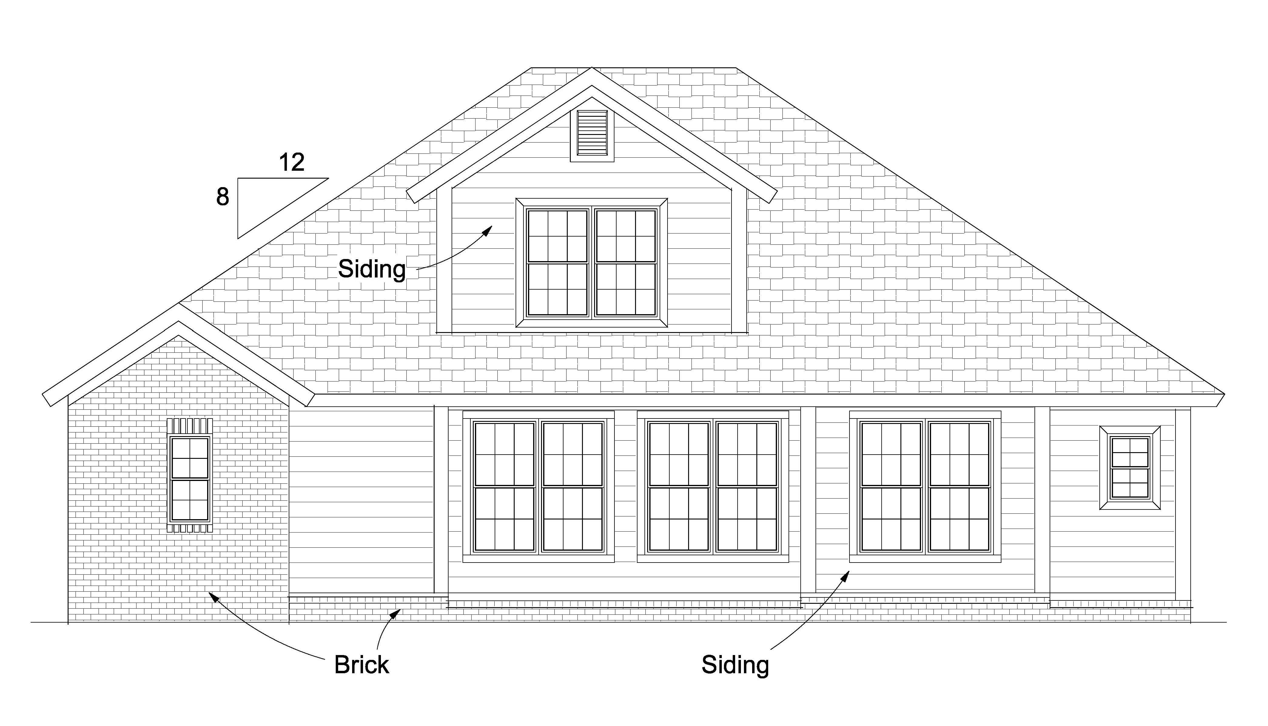 Home Plan Rear Elevation of this 4-Bedroom,1952 Sq Ft Plan -178-1226