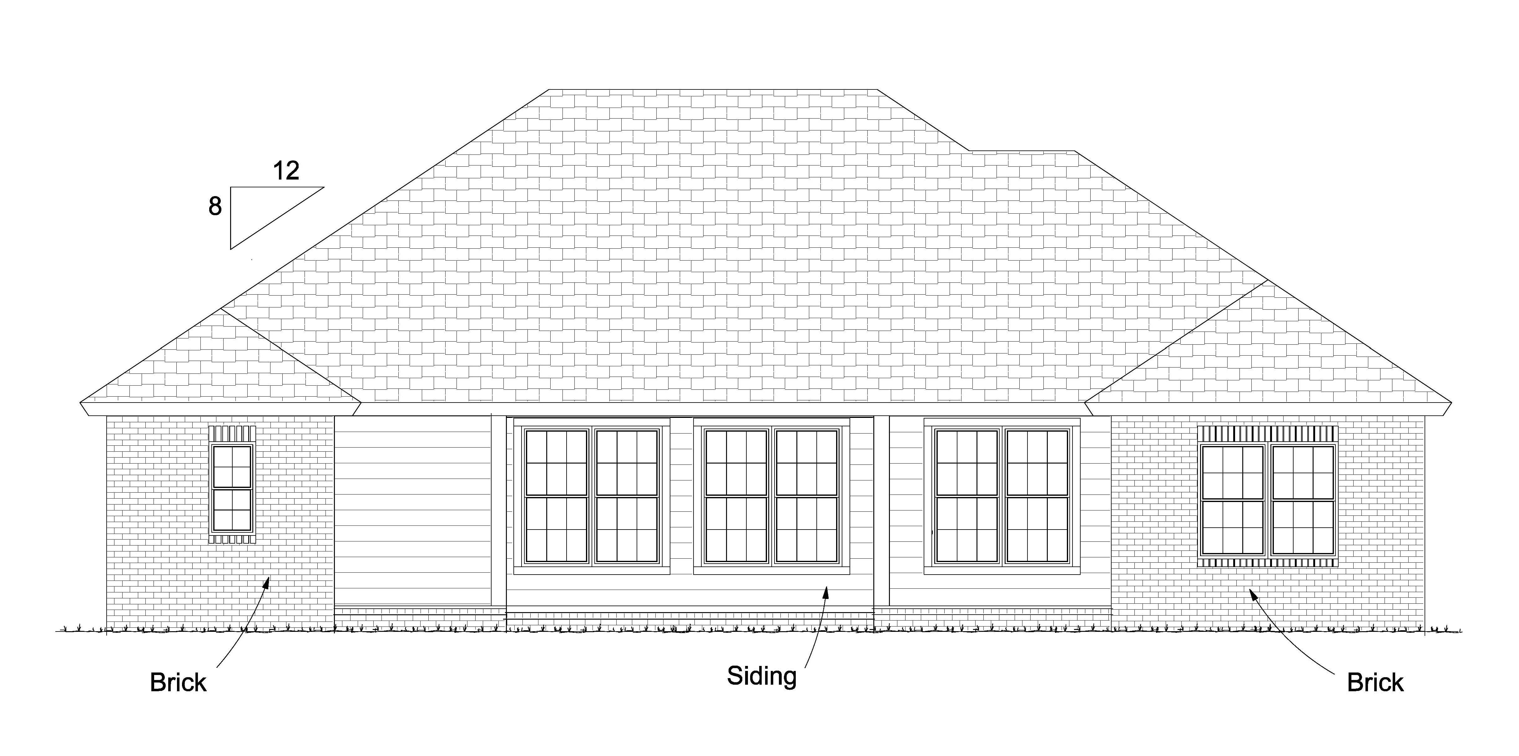 Home Plan Rear Elevation of this 4-Bedroom,1864 Sq Ft Plan -178-1227