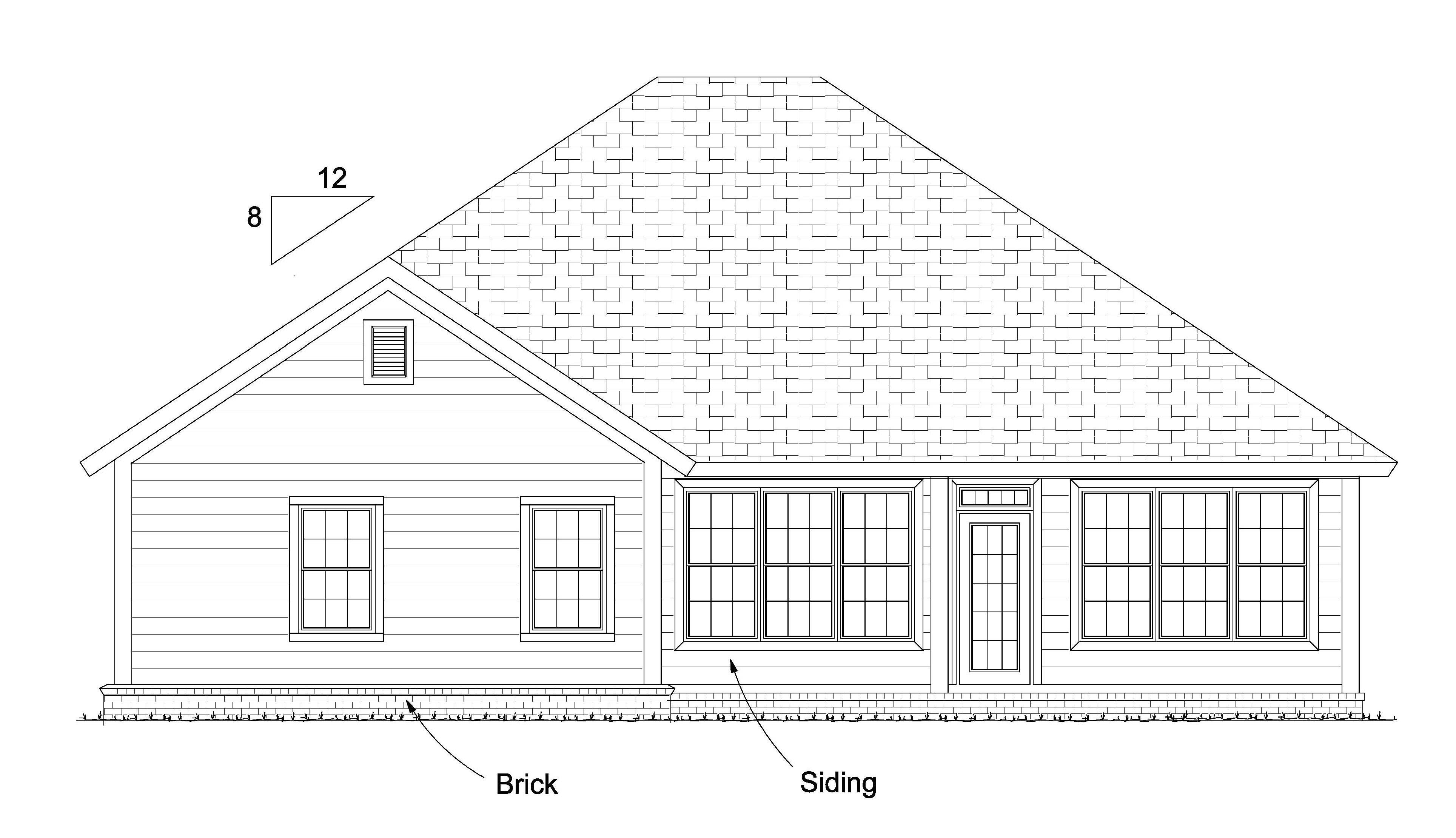 Home Plan Rear Elevation of this 4-Bedroom,1679 Sq Ft Plan -178-1228