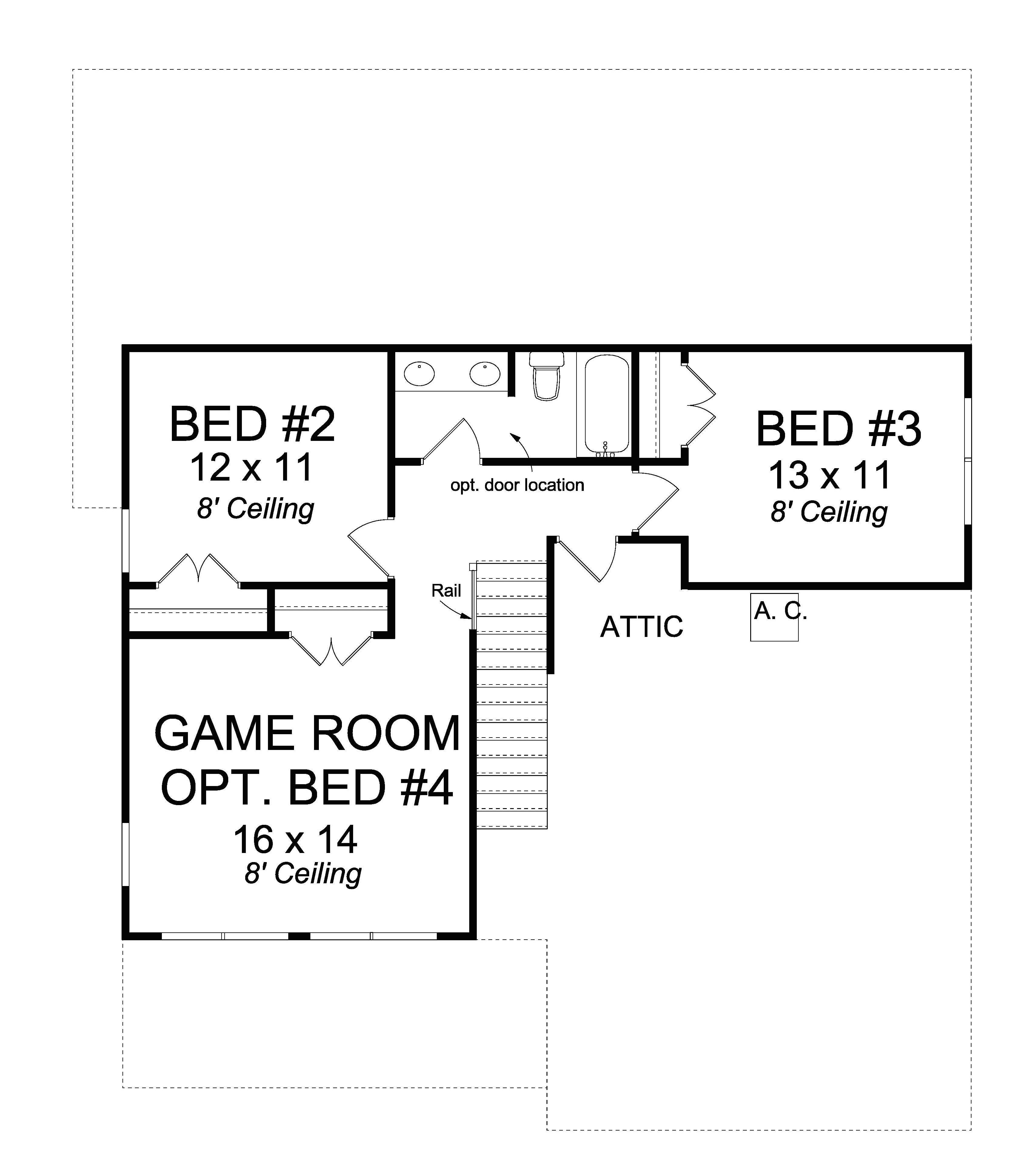 Floor Plan Second Story of Craftsman Plan #178-1232