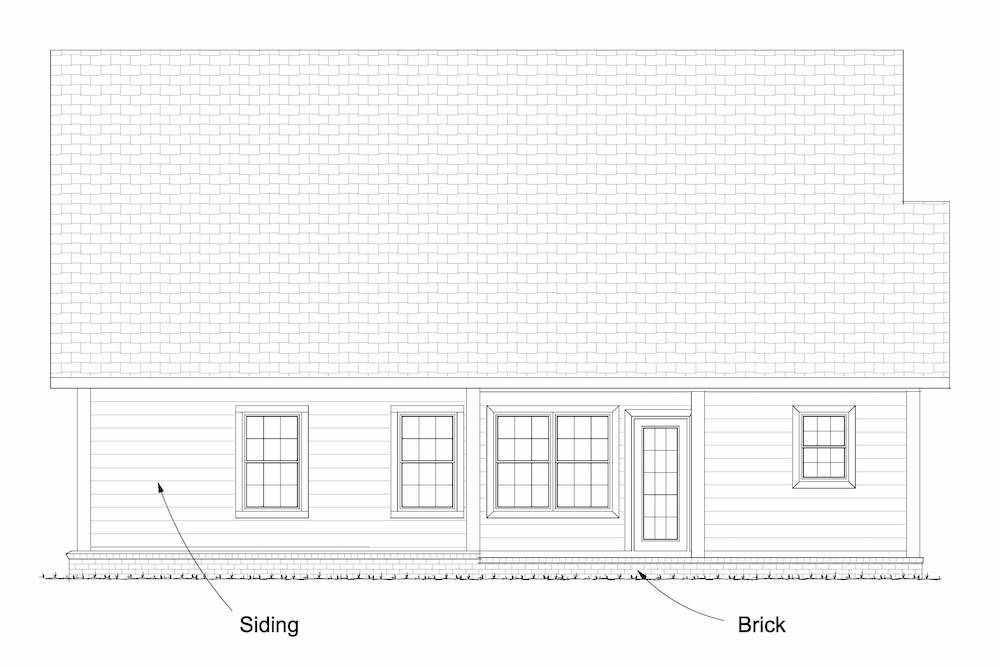 Home Plan Rear Elevation of this 3-Bedroom,1892 Sq Ft Plan -178-1232