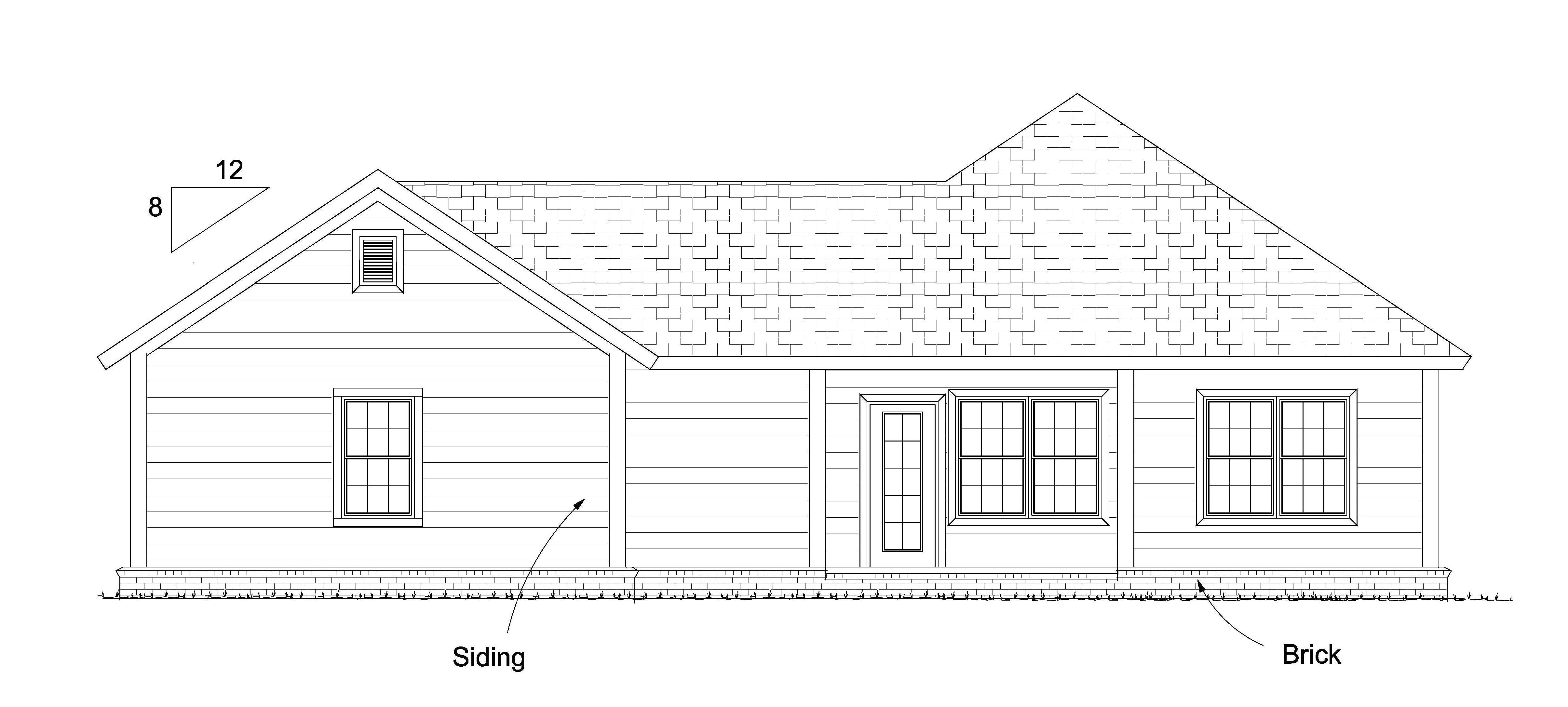 Home Plan Rear Elevation of this 2-Bedroom,1147 Sq Ft Plan -178-1233