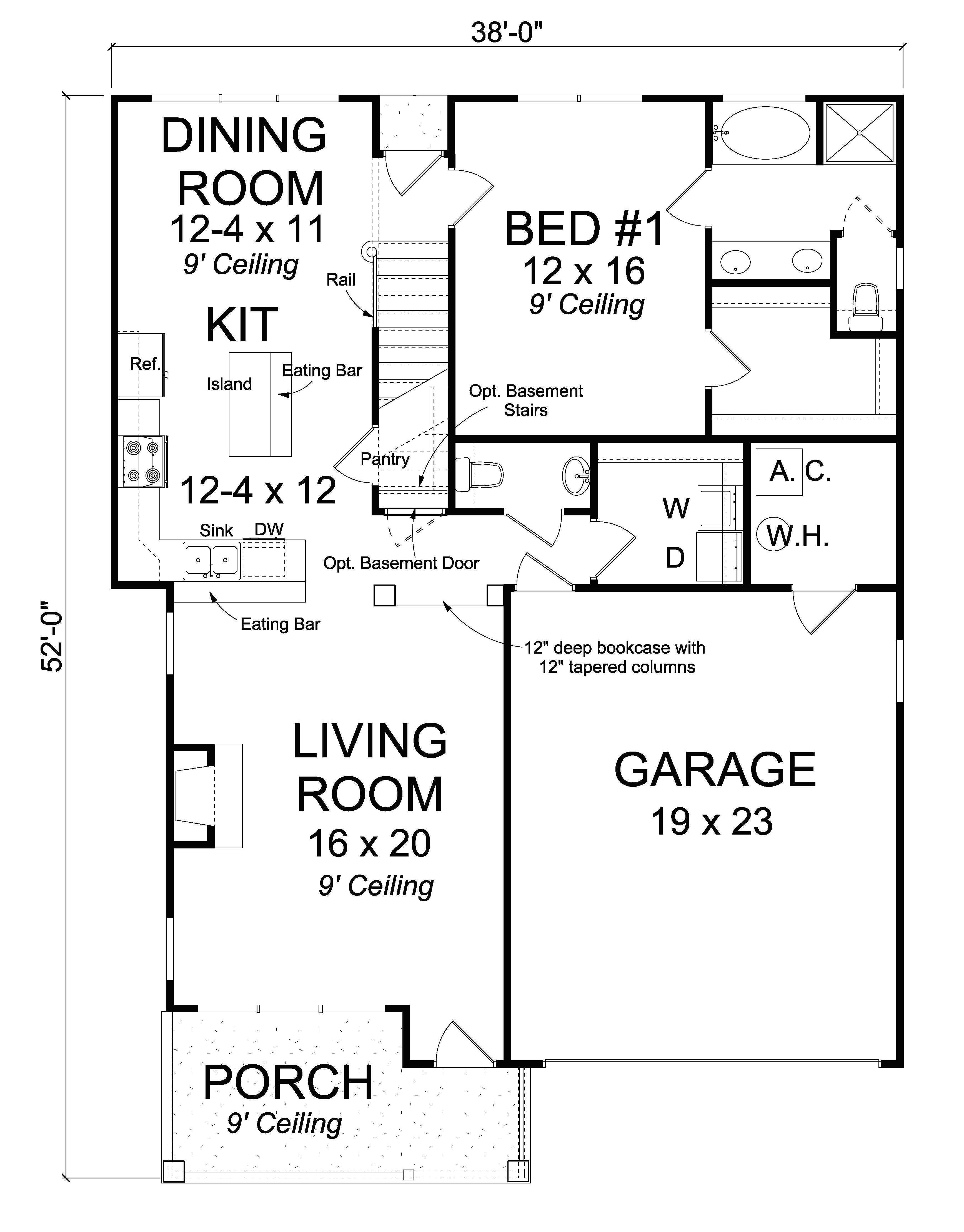 Floor Plan First Story of Cottage Plan #178-1236