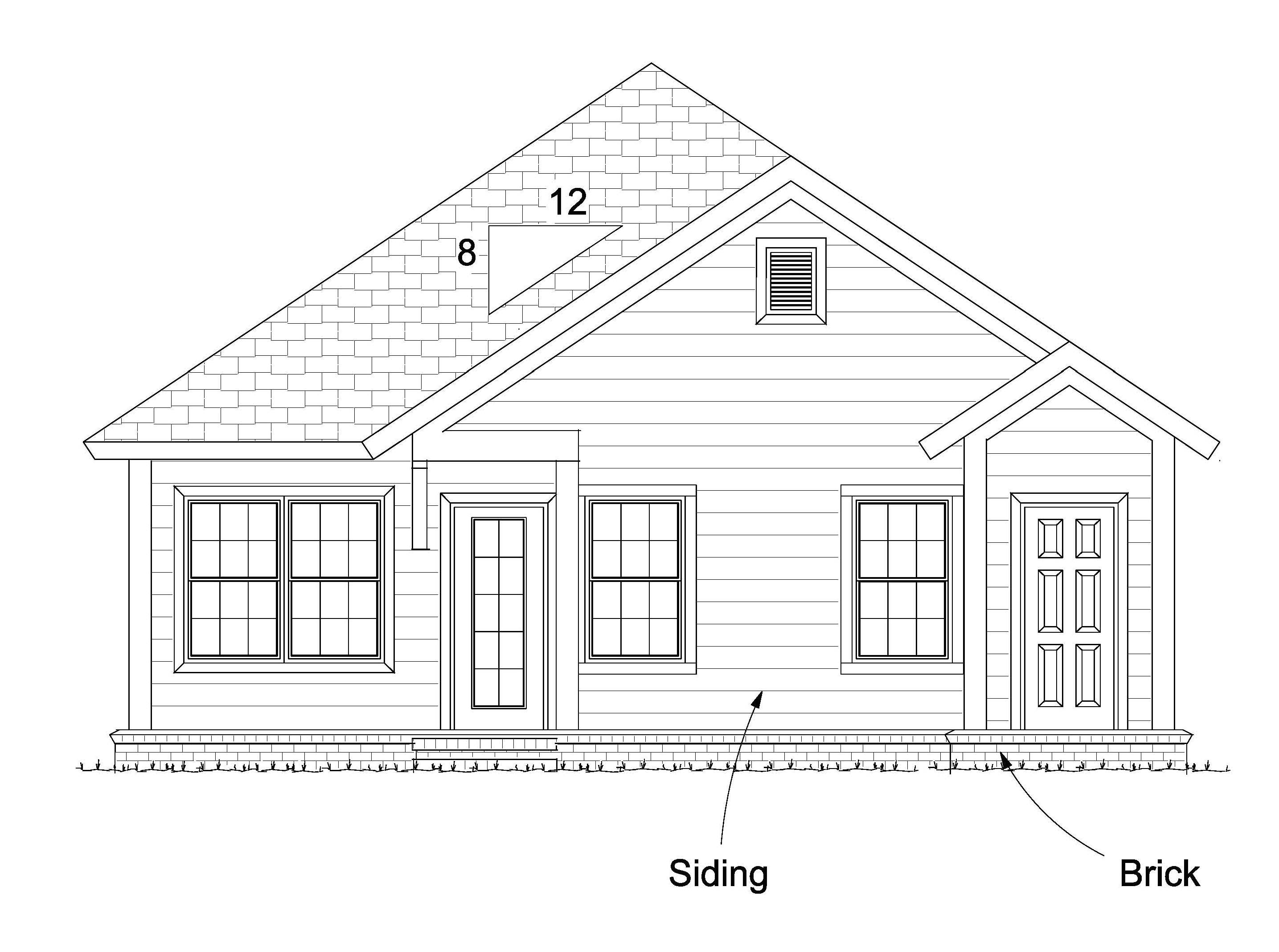 Home Plan Rear Elevation of this 3-Bedroom,1420 Sq Ft Plan -178-1238
