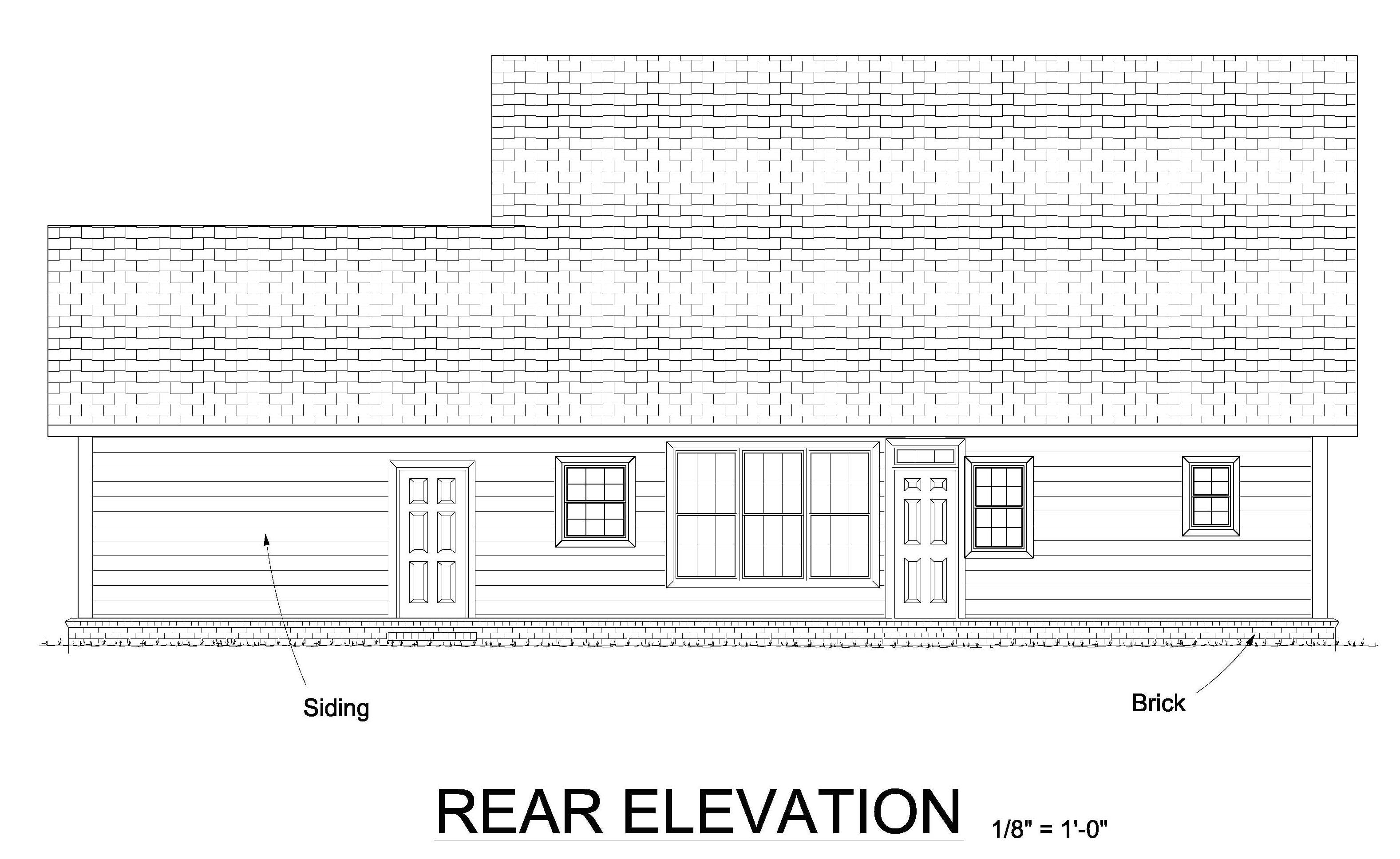 Home Plan Rear Elevation of this 3-Bedroom,2066 Sq Ft Plan -178-1241