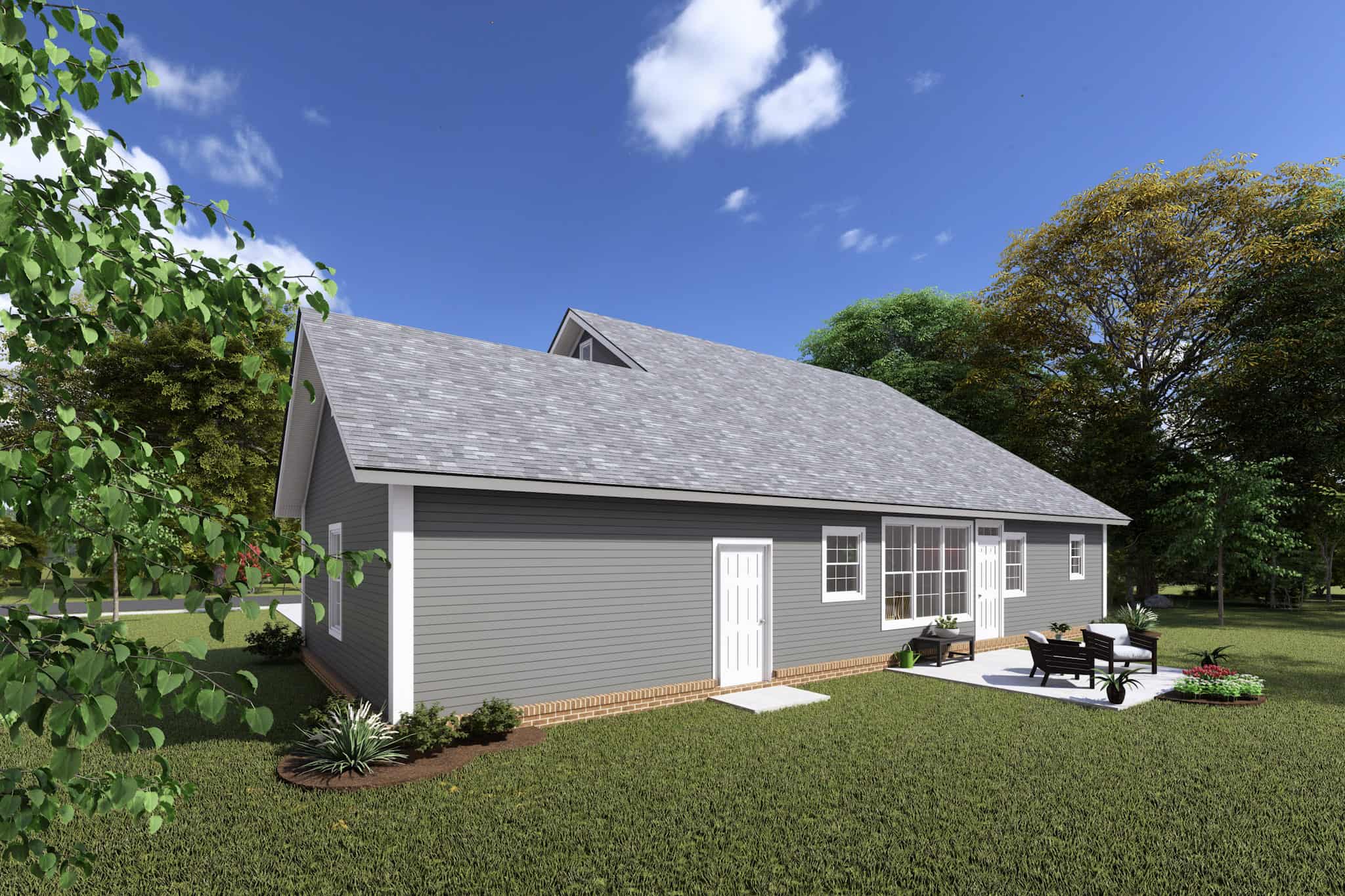 Rear View of this 3-Bedroom,2066 Sq Ft Plan -178-1241