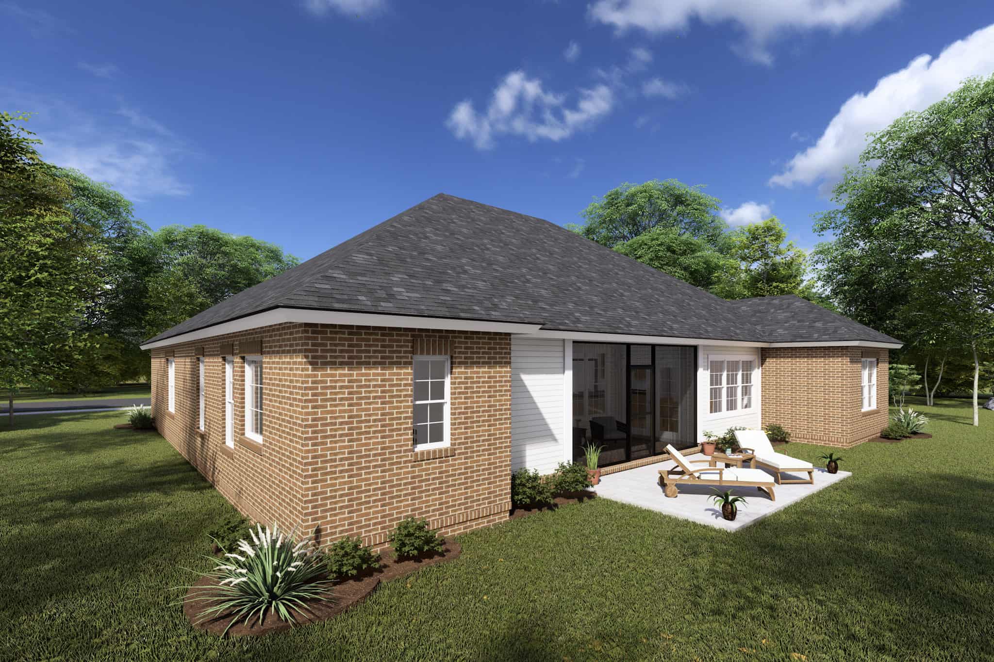 Rear View of this 4-Bedroom,2066 Sq Ft Plan -178-1244