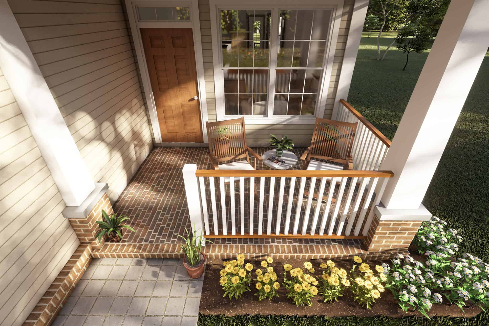 Porch of this 3-Bedroom,1163 Sq Ft Plan -178-1245