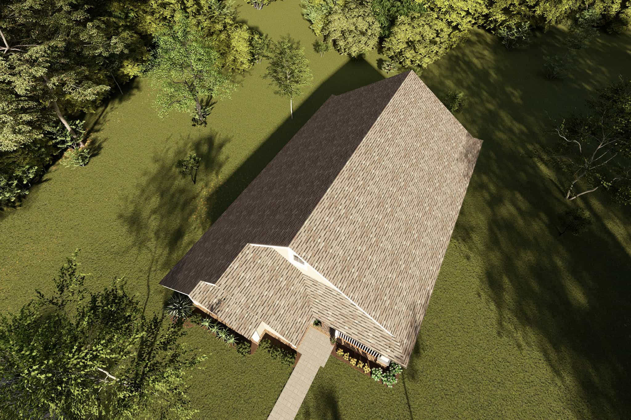 Aerial View of this 3-Bedroom,1163 Sq Ft Plan -178-1245