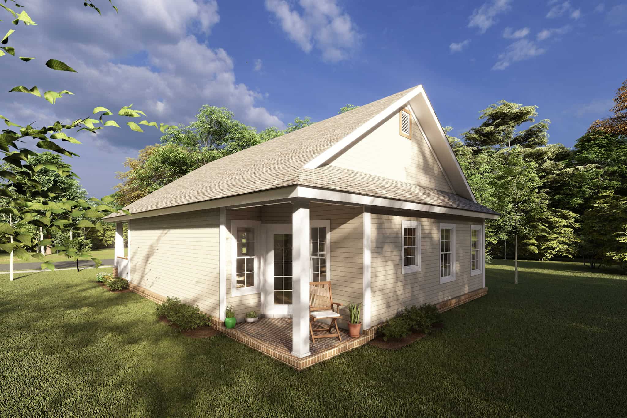Rear View of this 3-Bedroom,1163 Sq Ft Plan -178-1245