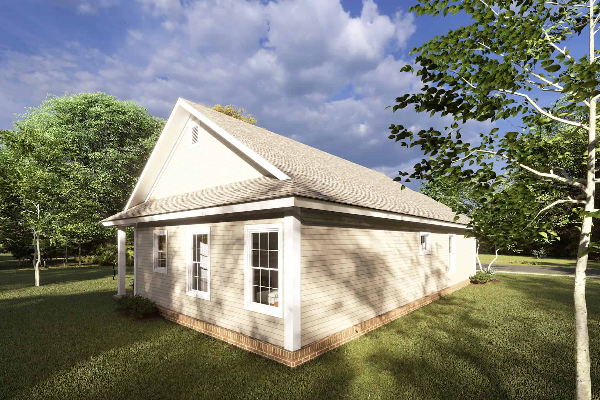 Rear View of this 3-Bedroom,1163 Sq Ft Plan -178-1245