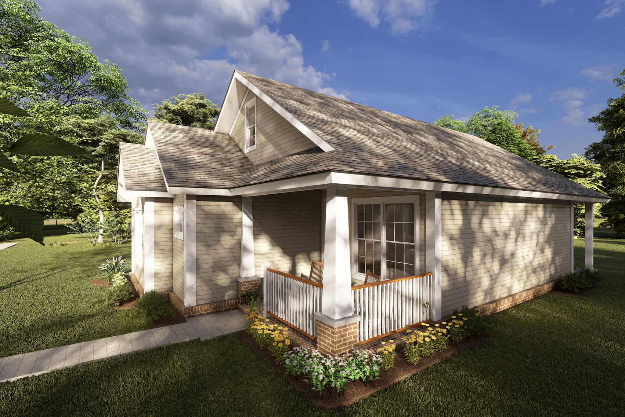 Right Side View of this 3-Bedroom,1163 Sq Ft Plan -178-1245