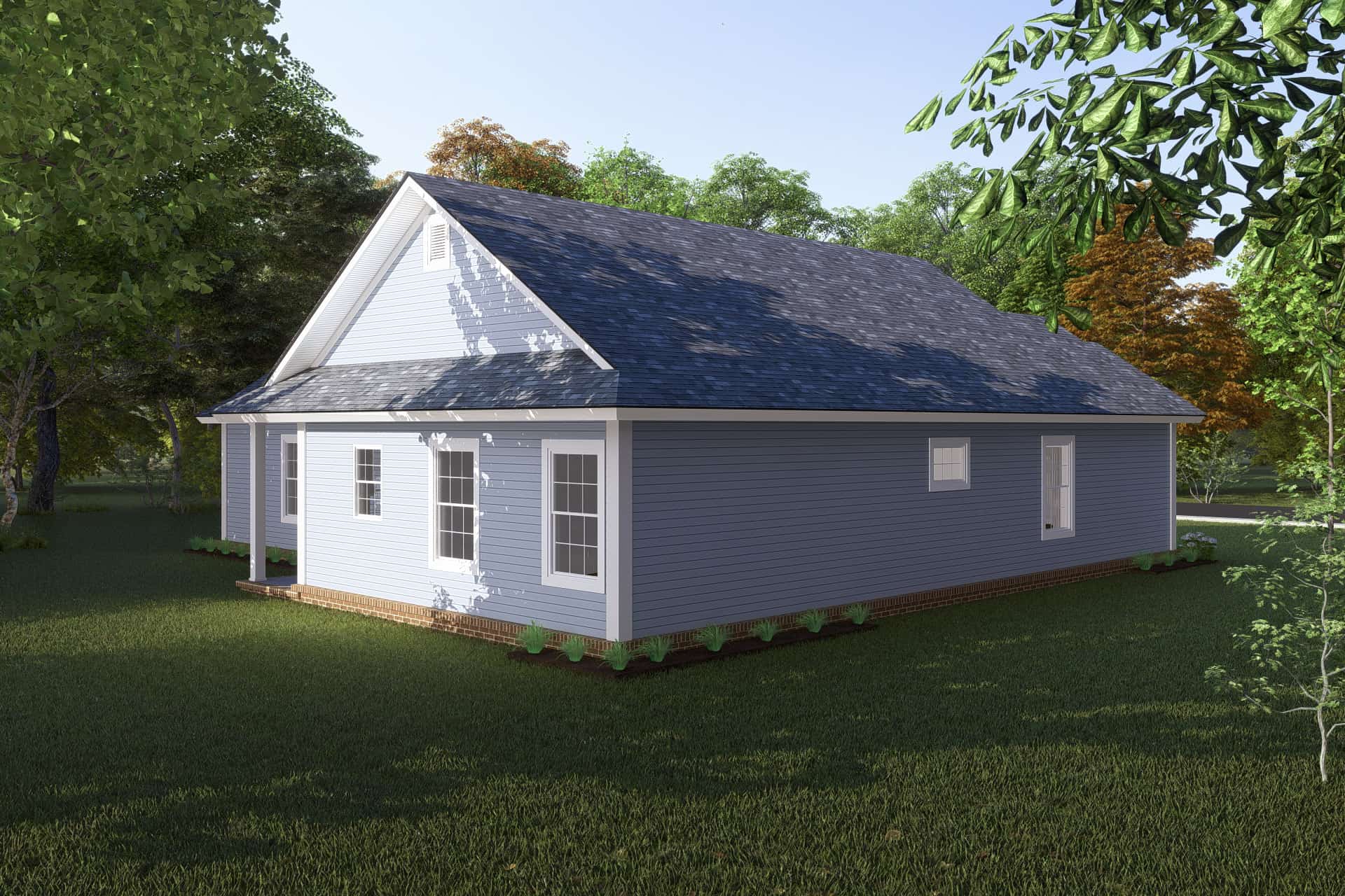 Rear View of this 3-Bedroom,1163 Sq Ft Plan -178-1246