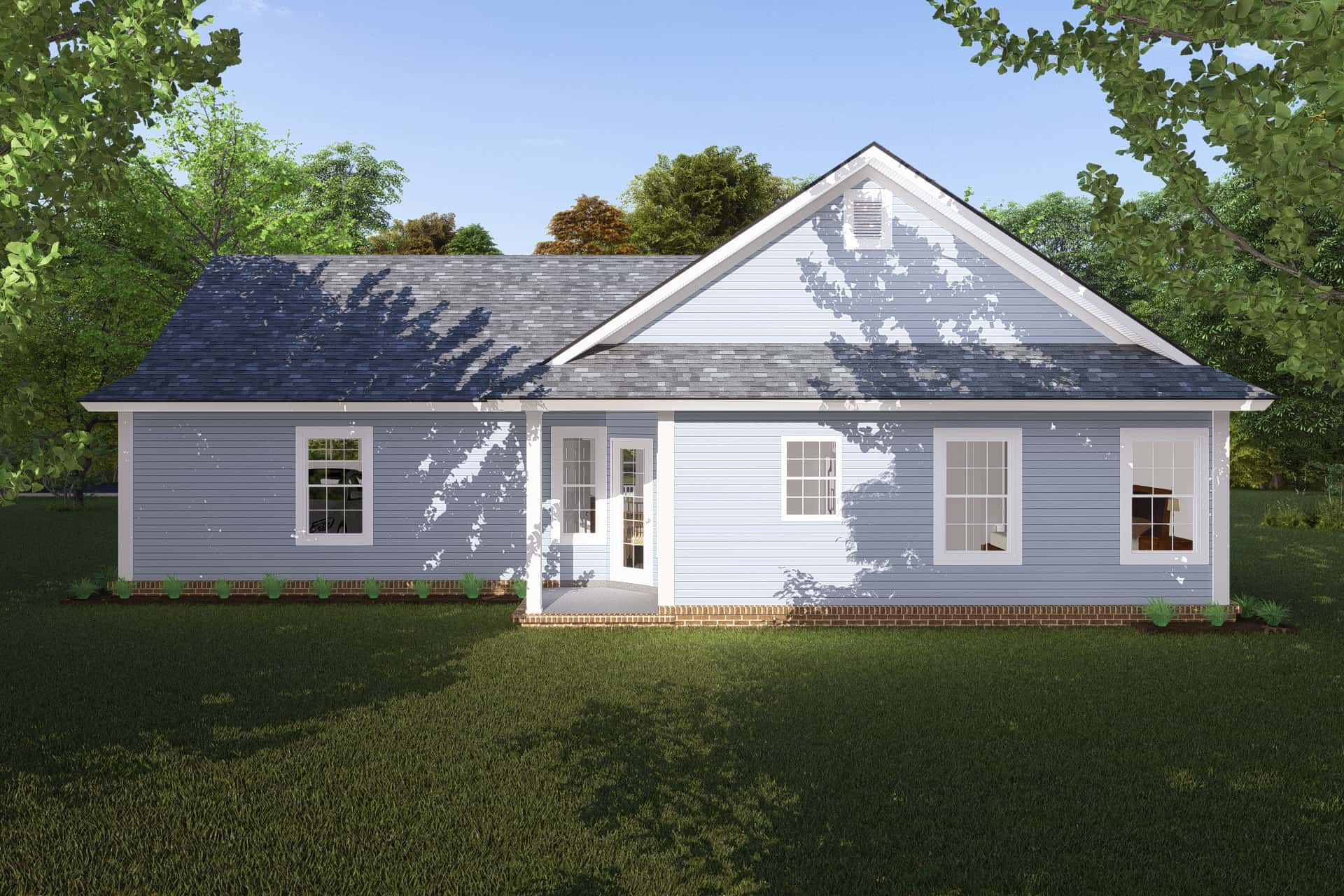 Rear View of this 3-Bedroom,1163 Sq Ft Plan -178-1246
