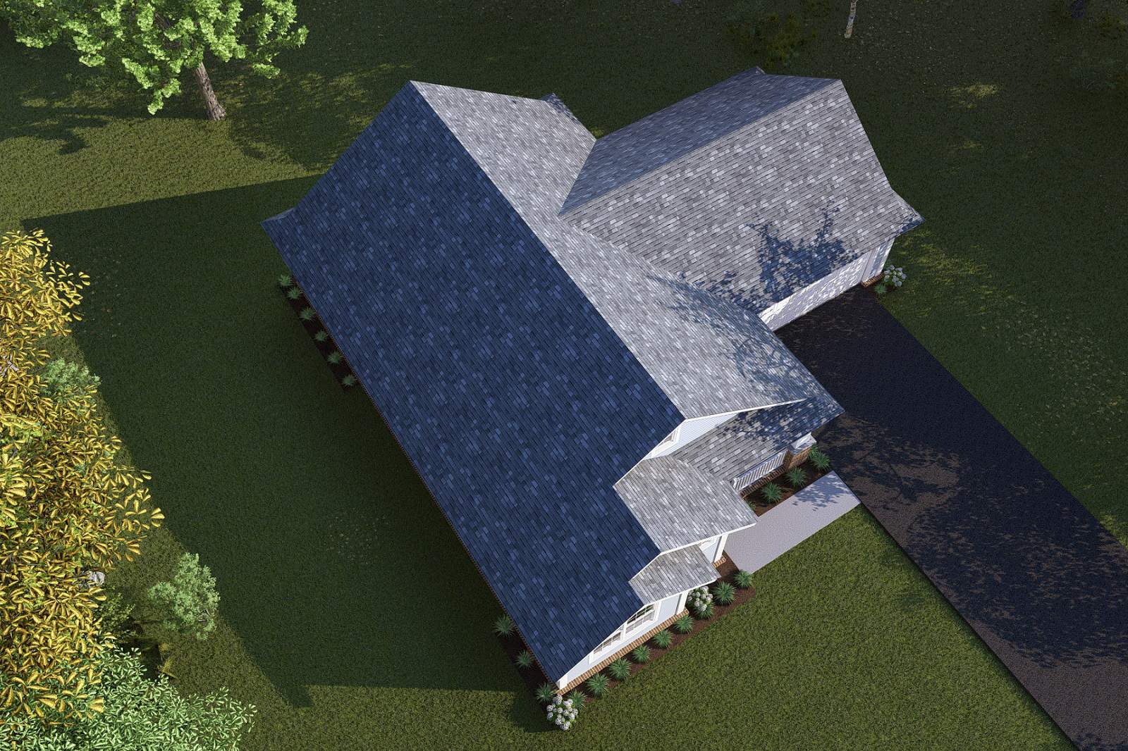 Aerial View of this 3-Bedroom,1163 Sq Ft Plan -178-1246