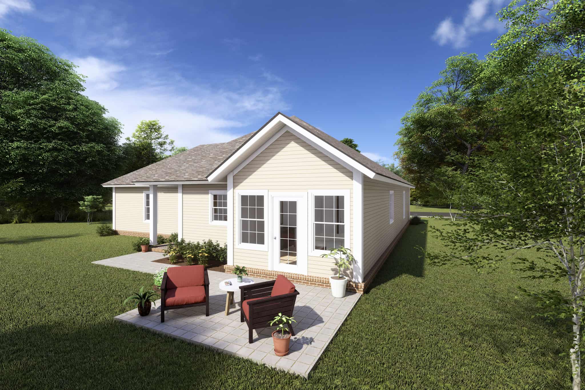 Rear View of this 3-Bedroom,1381 Sq Ft Plan -178-1247