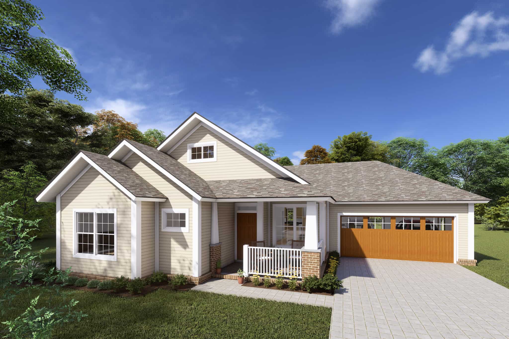 Front elevation of Cottage home (ThePlanCollection: House Plan #178-1247)