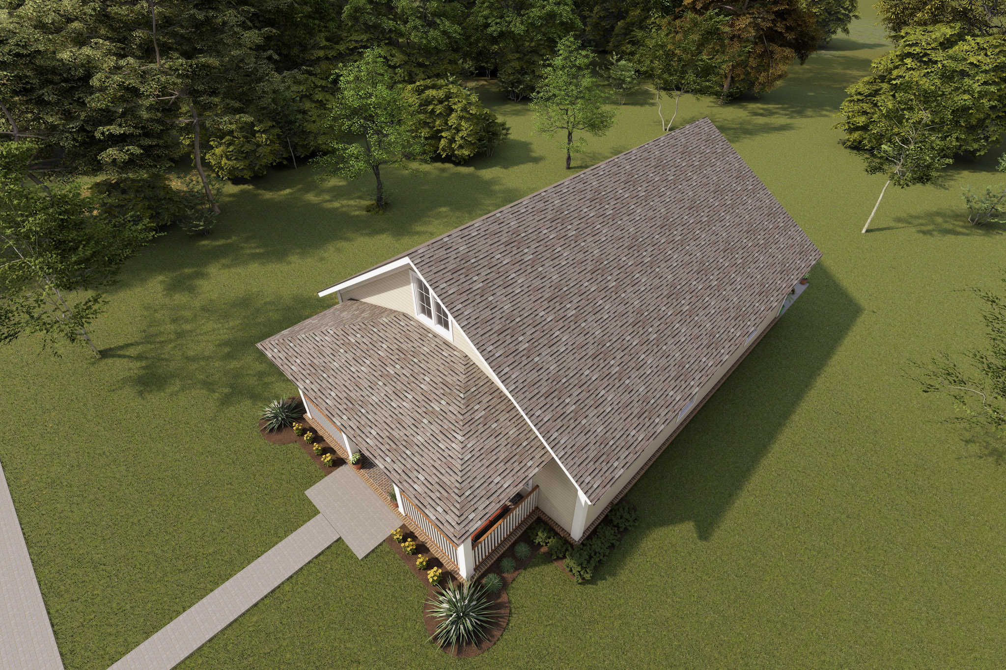 Aerial View of this 3-Bedroom,1277 Sq Ft Plan -178-1248
