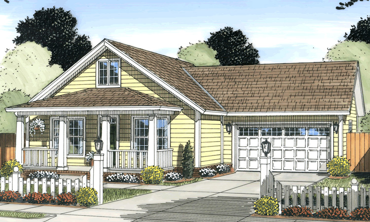 Front View of this 3-Bedroom, 1277 Sq Ft Plan - 178-1249