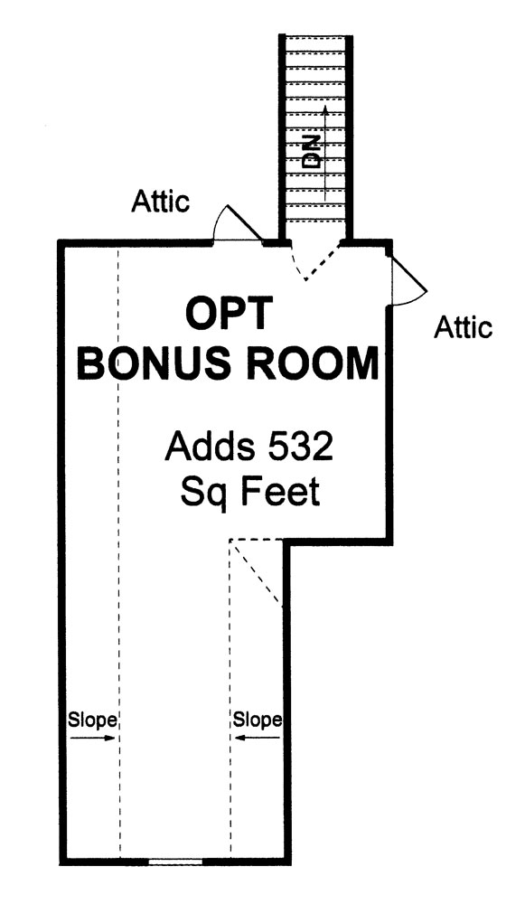 Floor Plan Bonus Room of Ranch Plan #178-1252