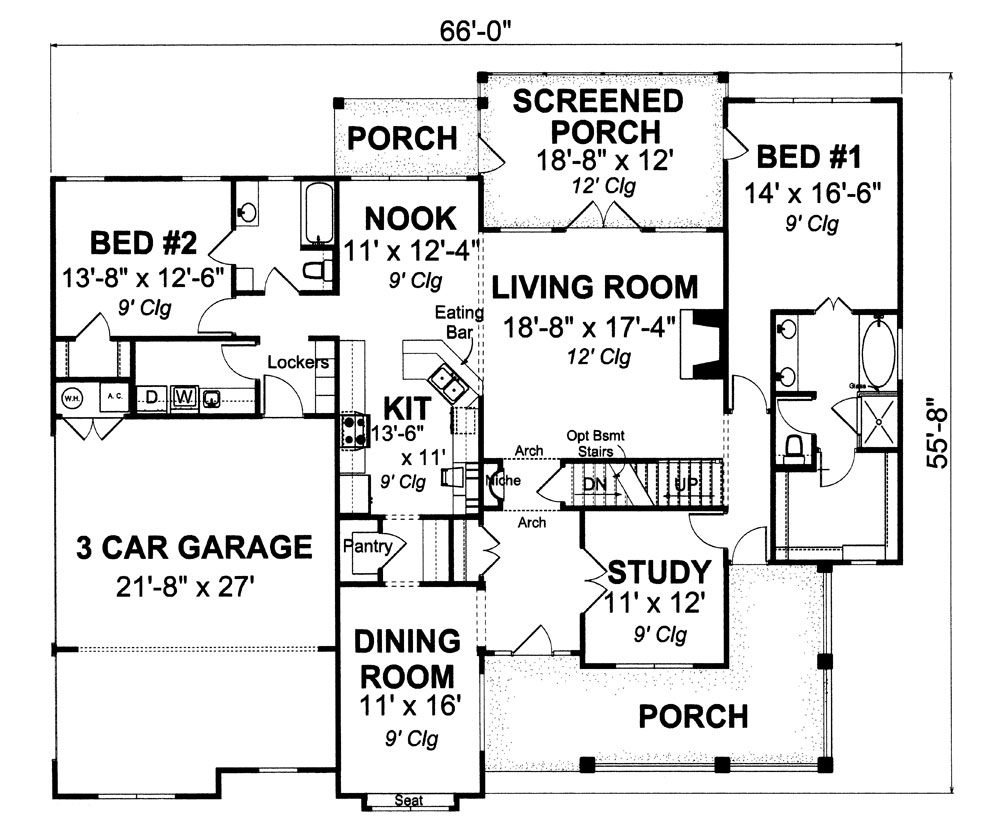 Floor Plan First Story of Country Plan #178-1253