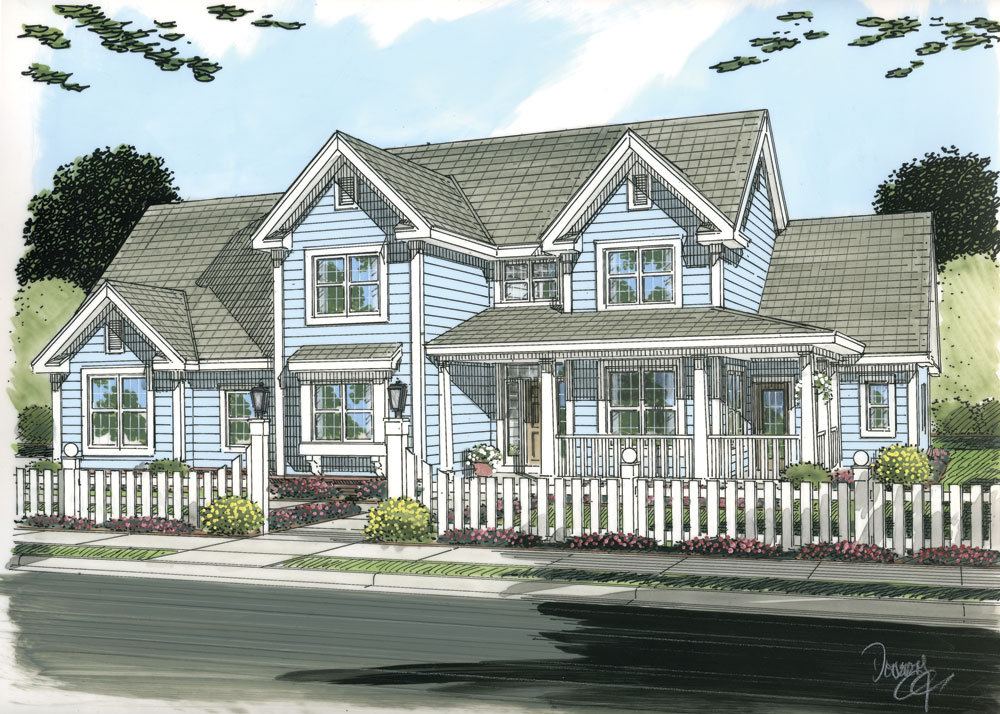 Front elevation of Country home (ThePlanCollection: House Plan #178-1253)