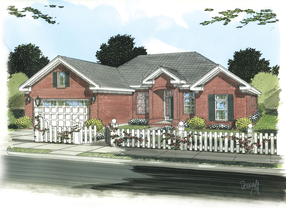 Front elevation of Traditional home (ThePlanCollection: House Plan #178-1254)