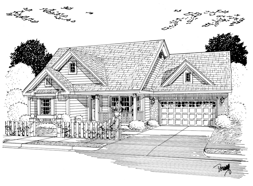 Front View of this 3-Bedroom, 1788 Sq Ft Plan - 178-1256