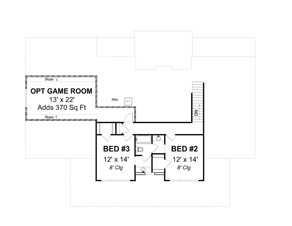 Floor Plan Second Story of Farmhouse Plan #178-1257
