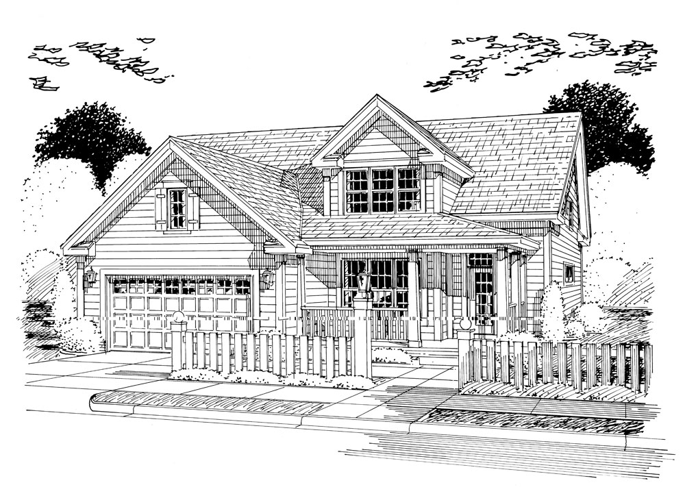 Front View of this 3-Bedroom, 1853 Sq Ft Plan - 178-1259