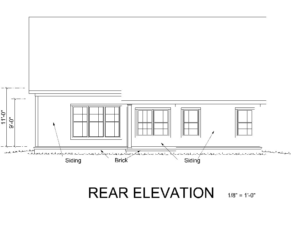 Home Plan Rear Elevation of this 3-Bedroom,1853 Sq Ft Plan -178-1259