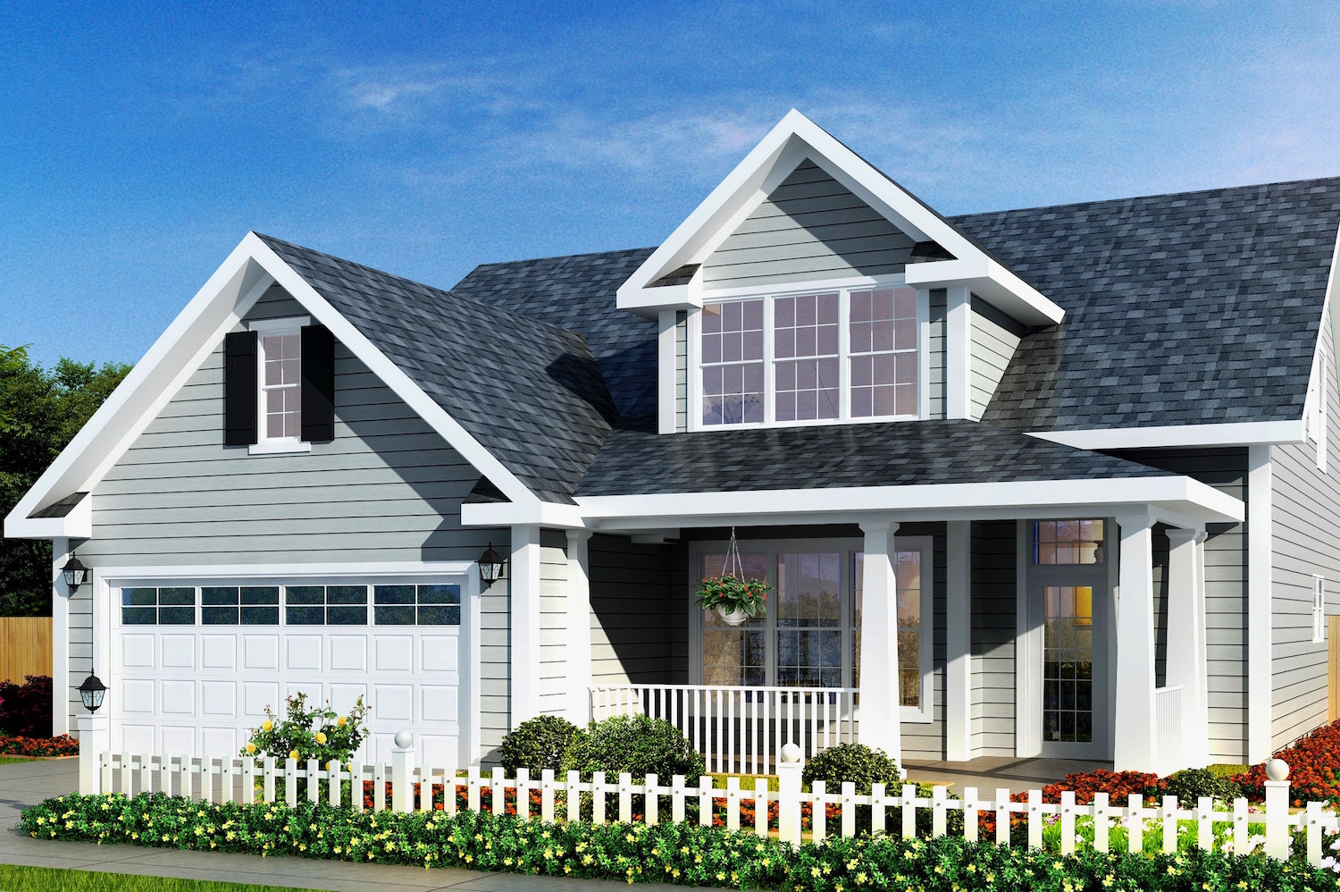 Color rendering of Country home plan (ThePlanCollection: House Plan #178-1259)
