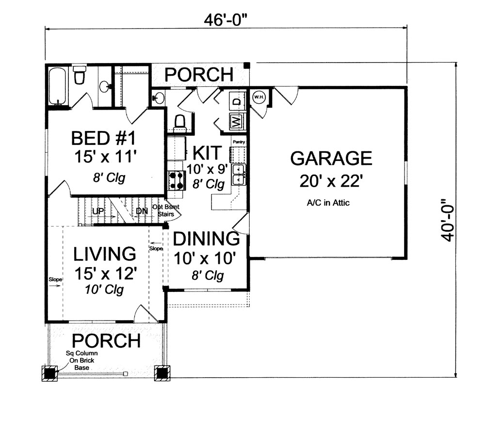 Floor Plan First Story of Cottage Plan #178-1260