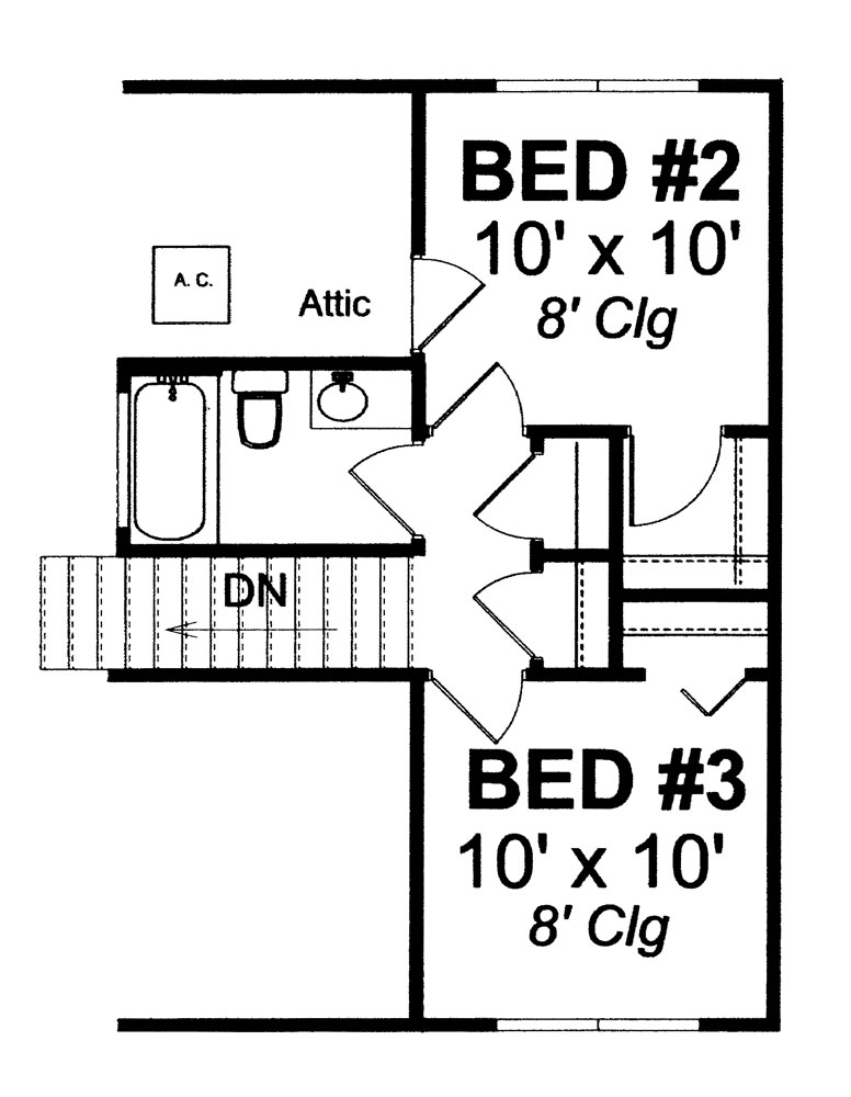 Floor Plan Second Story of Cottage Plan #178-1260