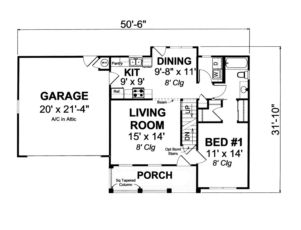 Floor Plan First Story of Traditional Plan #178-1261