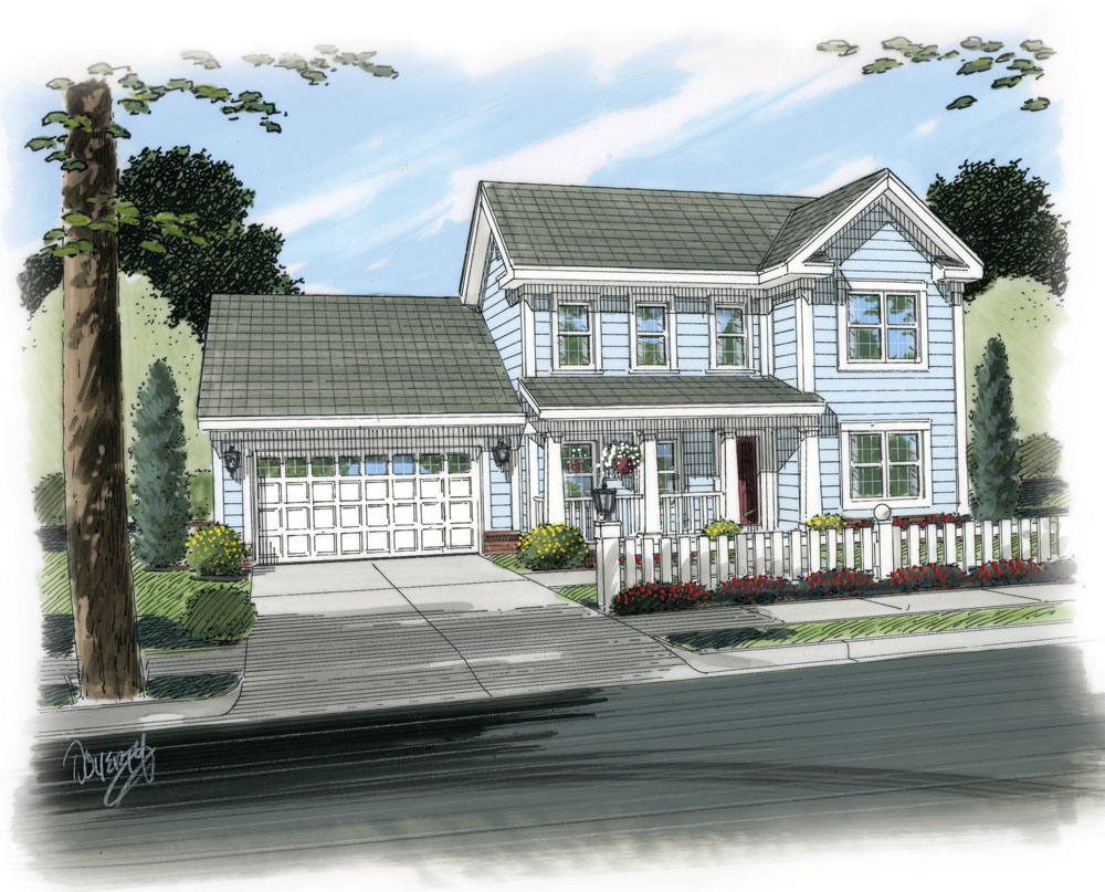 Front elevation of Traditional home (ThePlanCollection: House Plan #178-1261)