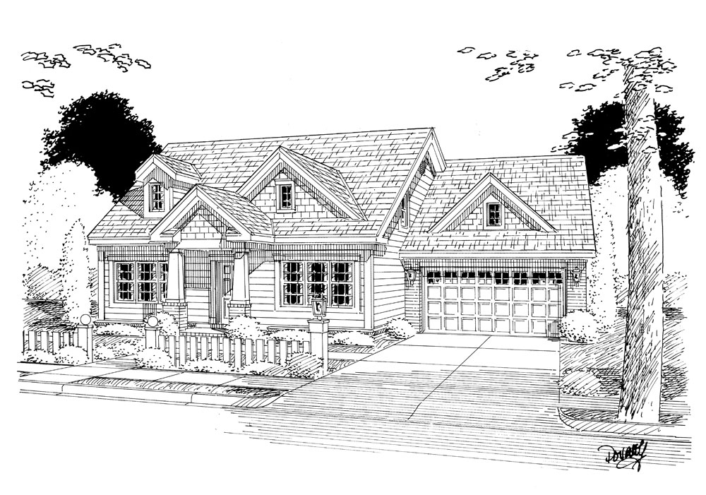 Front View of this 3-Bedroom, 1188 Sq Ft Plan - 178-1262
