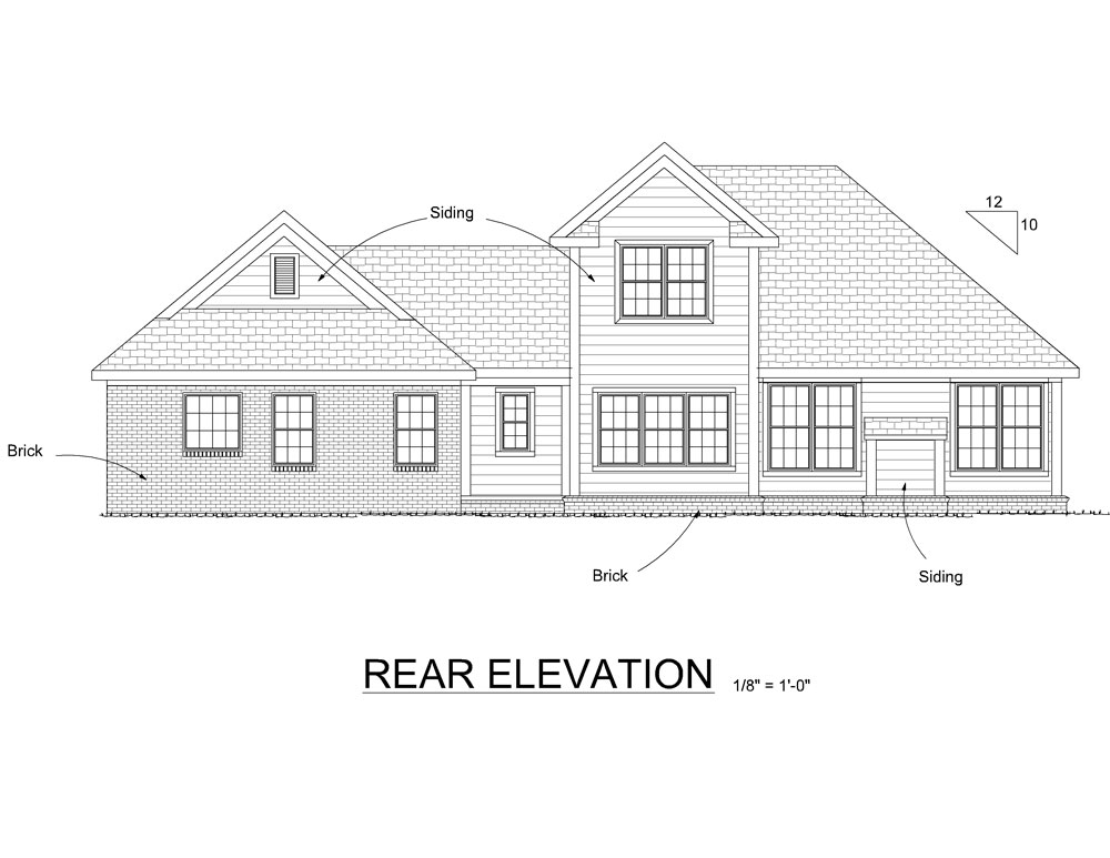 Home Plan Rear Elevation of this 3-Bedroom,2190 Sq Ft Plan -178-1263