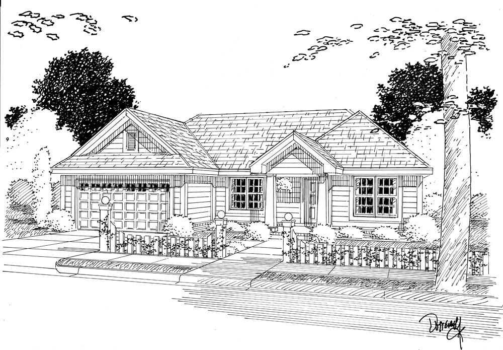 Front View of this 3-Bedroom, 1142 Sq Ft Plan - 178-1265