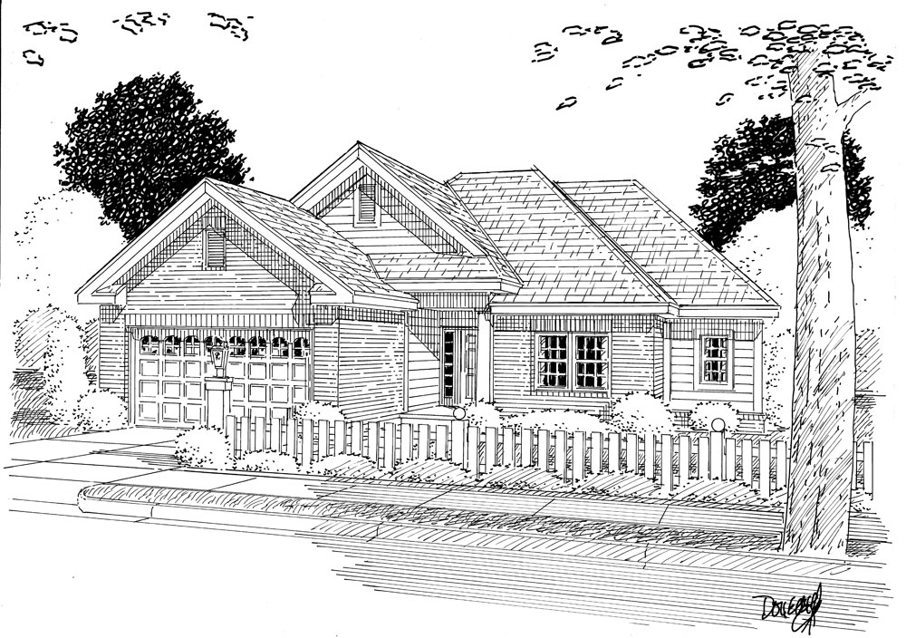 Front View of this 3-Bedroom, 1121 Sq Ft Plan - 178-1266